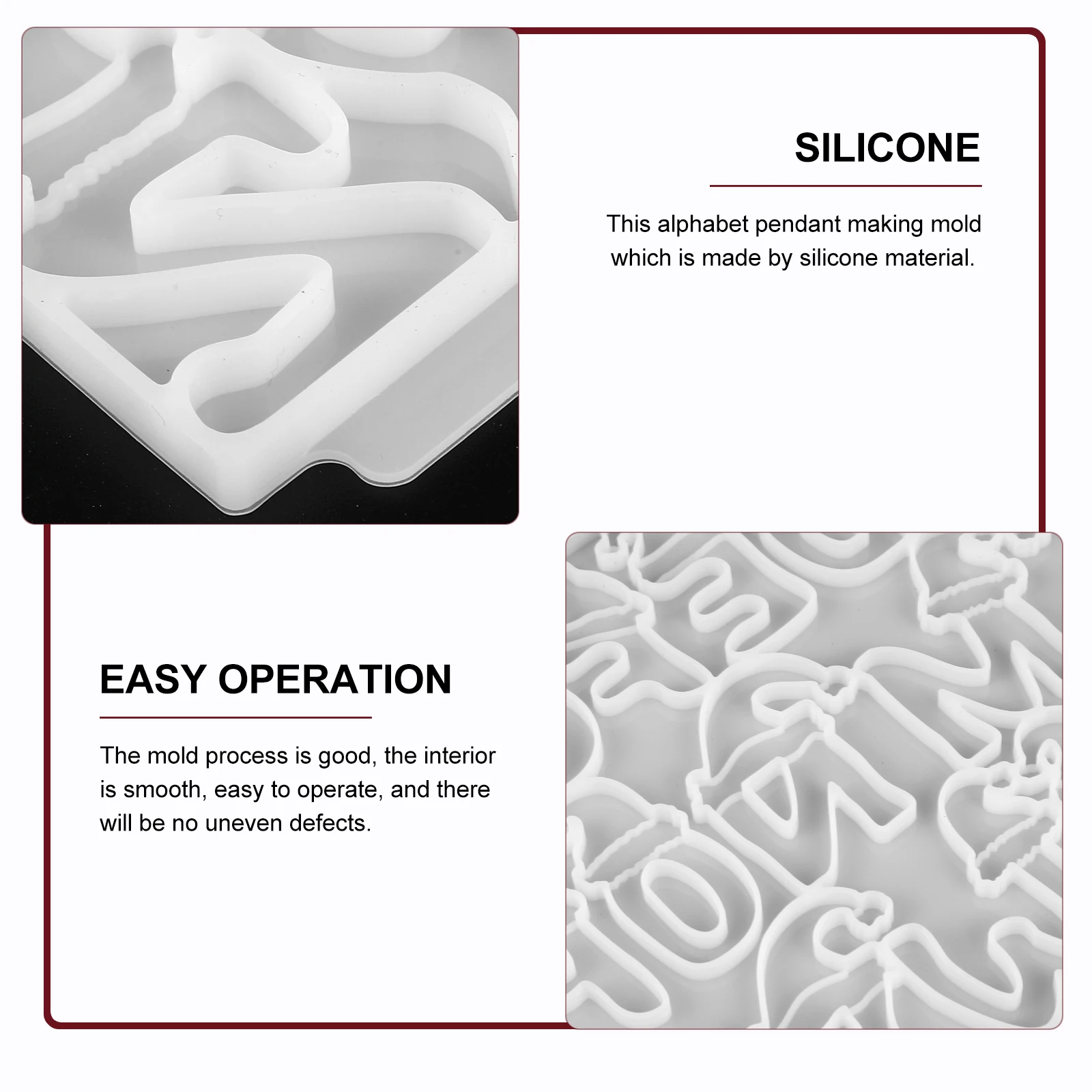 

Epoxy Mold Decoration Hanging Charm Diy Pendant for Silica Gel Decorative Letter Silicone Molds