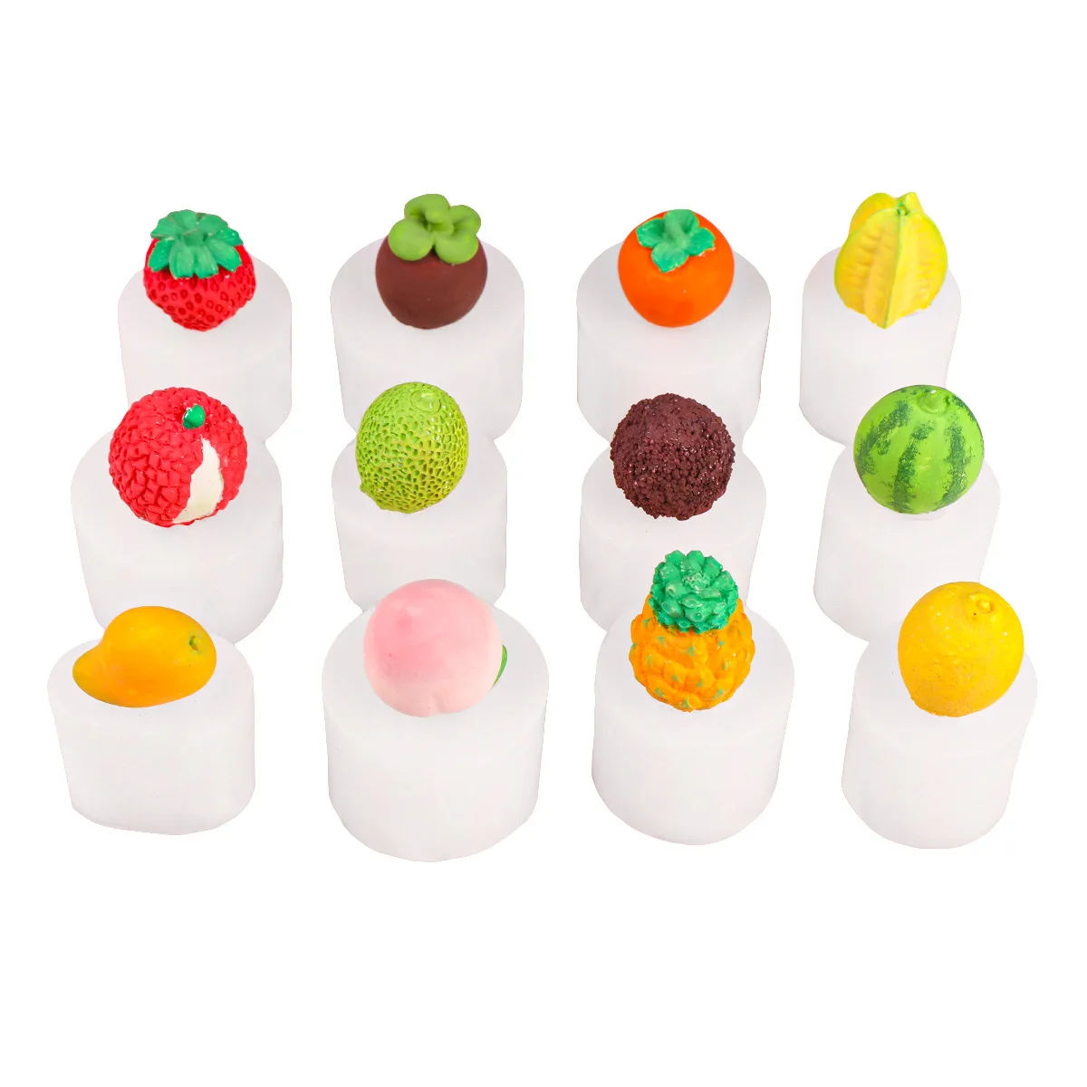 Mini 3D Fruit Silicone Mold for Epoxy Resin Craft Cute Pineapple Strawberry Mango Soap Candle Making DIY Handmade Tool