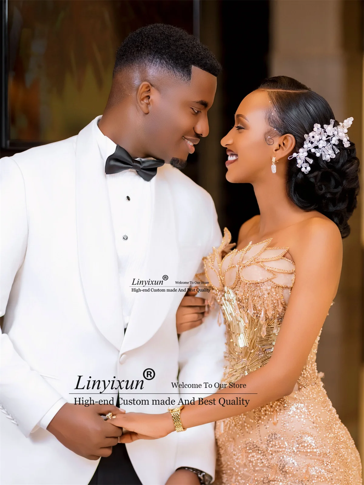 Glitter Diamond Stones Mermaid Prom Dresses With 3D Floars Aso Ebi Evening Party Gown Customized Long Birthday Robe De Soiree