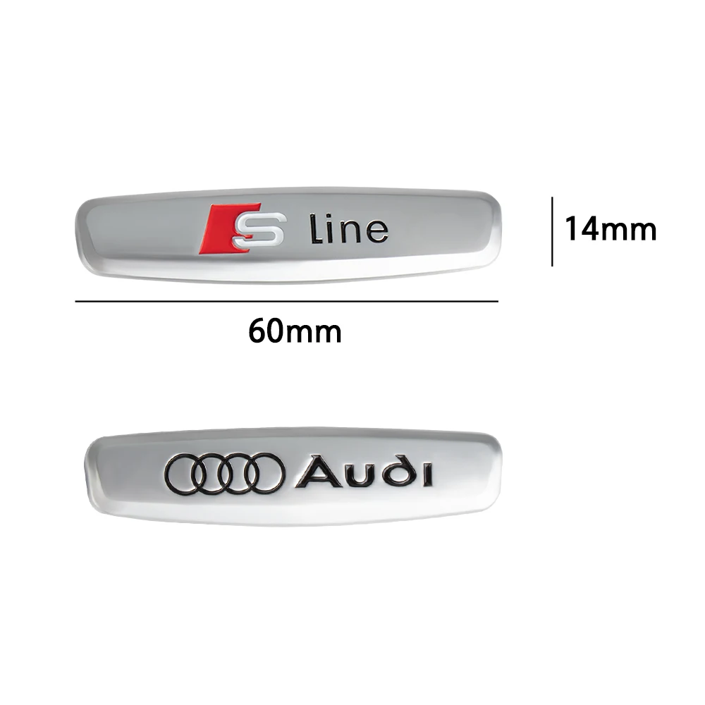 1PCS Splitter Metall Innen Sitz Zurück Embleme Aufkleber Abzeichen Logos Sitz Für Sline Audi A3 A4 B8 A1 A6 c6 Q3 Q5 C7 Auto Zubehör