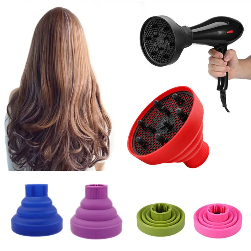 Universal Silicone Hairdryer Diffuser Cover Hair Curl Diffuser Foldable Curly Hair Drying Blower Barber Styling Accessories Tool