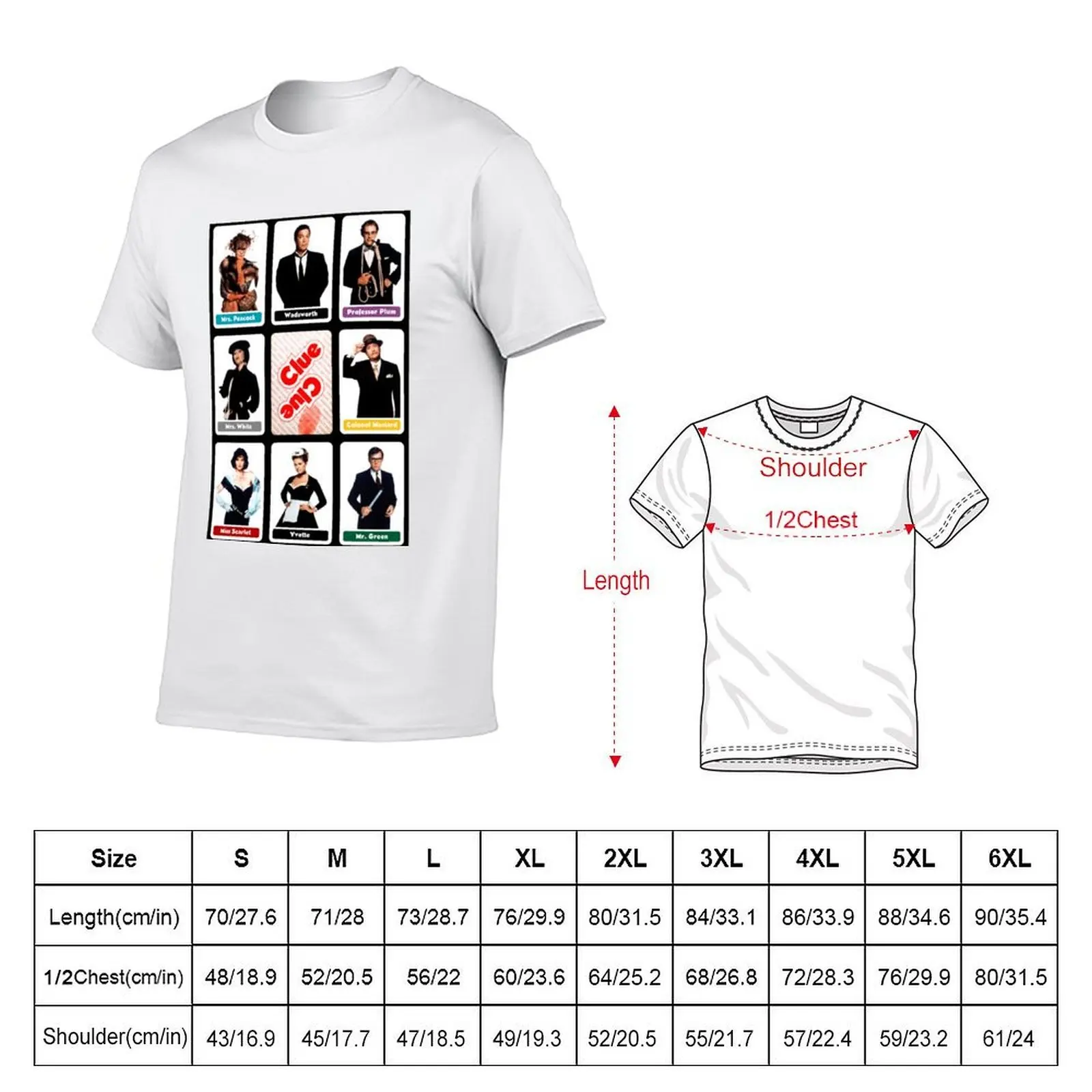 Clue (1985) - Suspect Cards Classic . T-Shirt t shirts designer t shirt man cotton T-Shirt