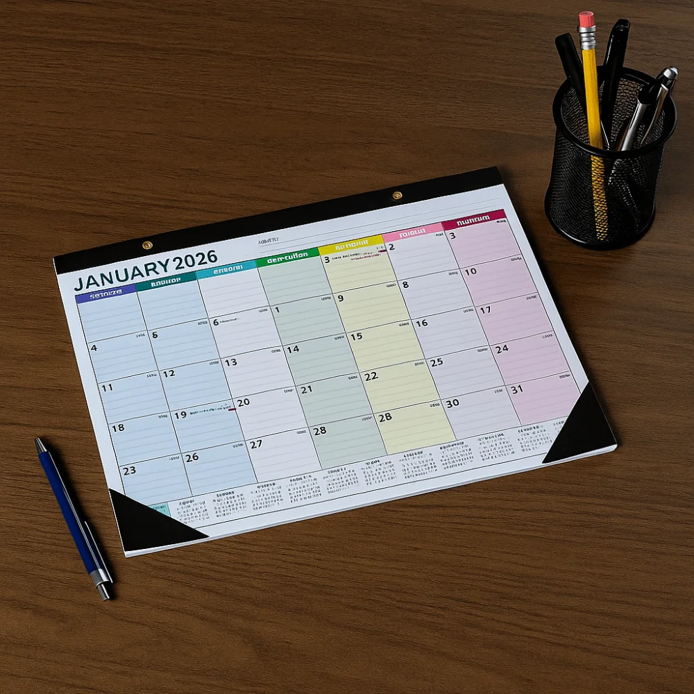 

Wall Decor Creative Wall Calendar Spacious Premium Paper Hanging Calendar Monthly Layout Bright 18-Month Calendar Home Use