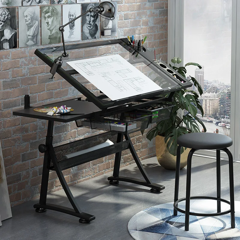 American-style Liftable Calligraphy Painting Drawing Table Drawing Art Drafting Designer Desk Workbench Commercial Furniture FYD