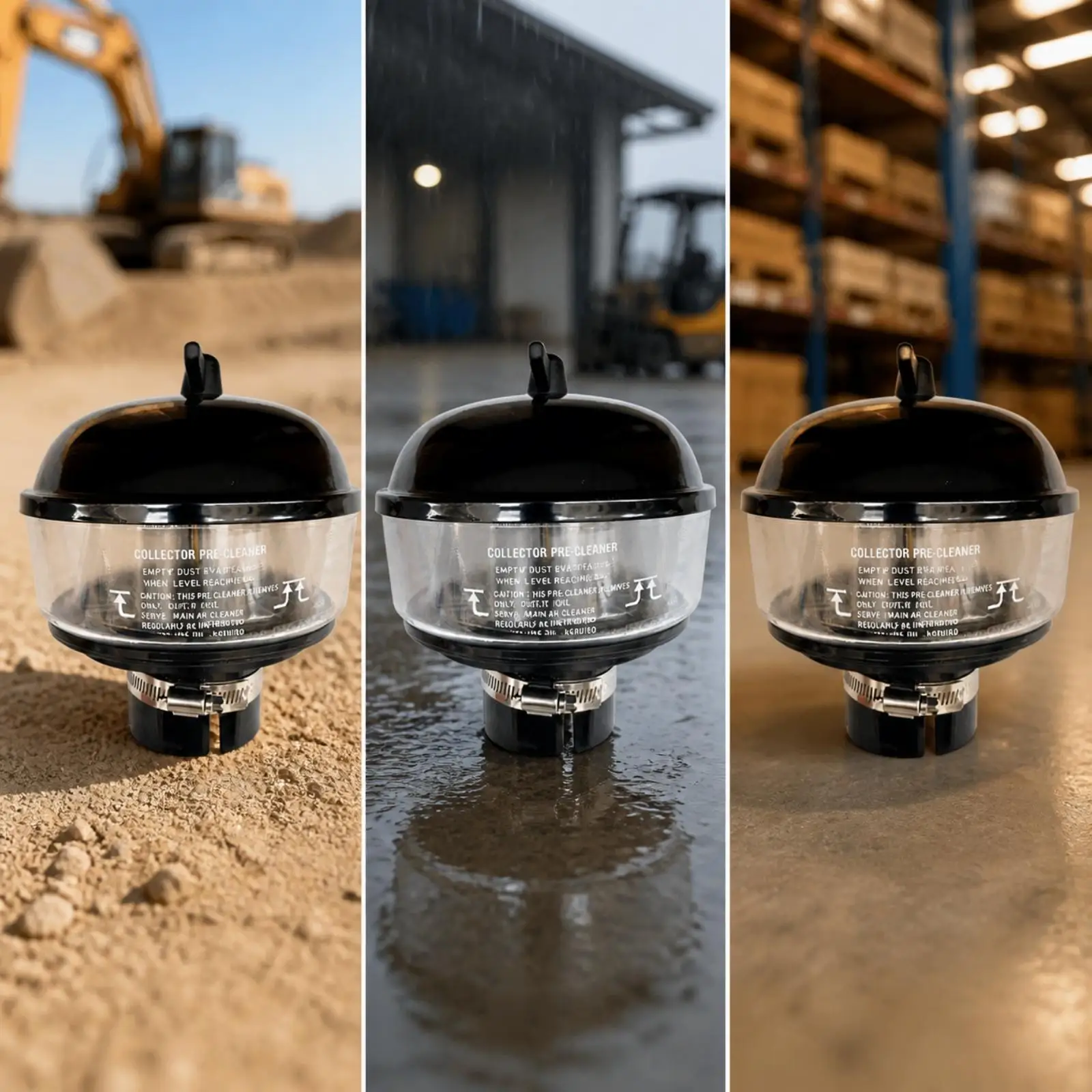 DH60 Compatible Air Precleaner Cap Transparent Dust Bowl Upper Housing Lower Base Radial Vane Intake Preseparator Part