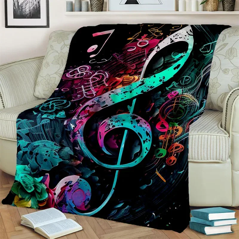 3D Colorful Musical Note Music Score Blanket,Soft Throw Blanket for Home Bedroom Bed Sofa Picnic Travel Office Cover Blanket Kid