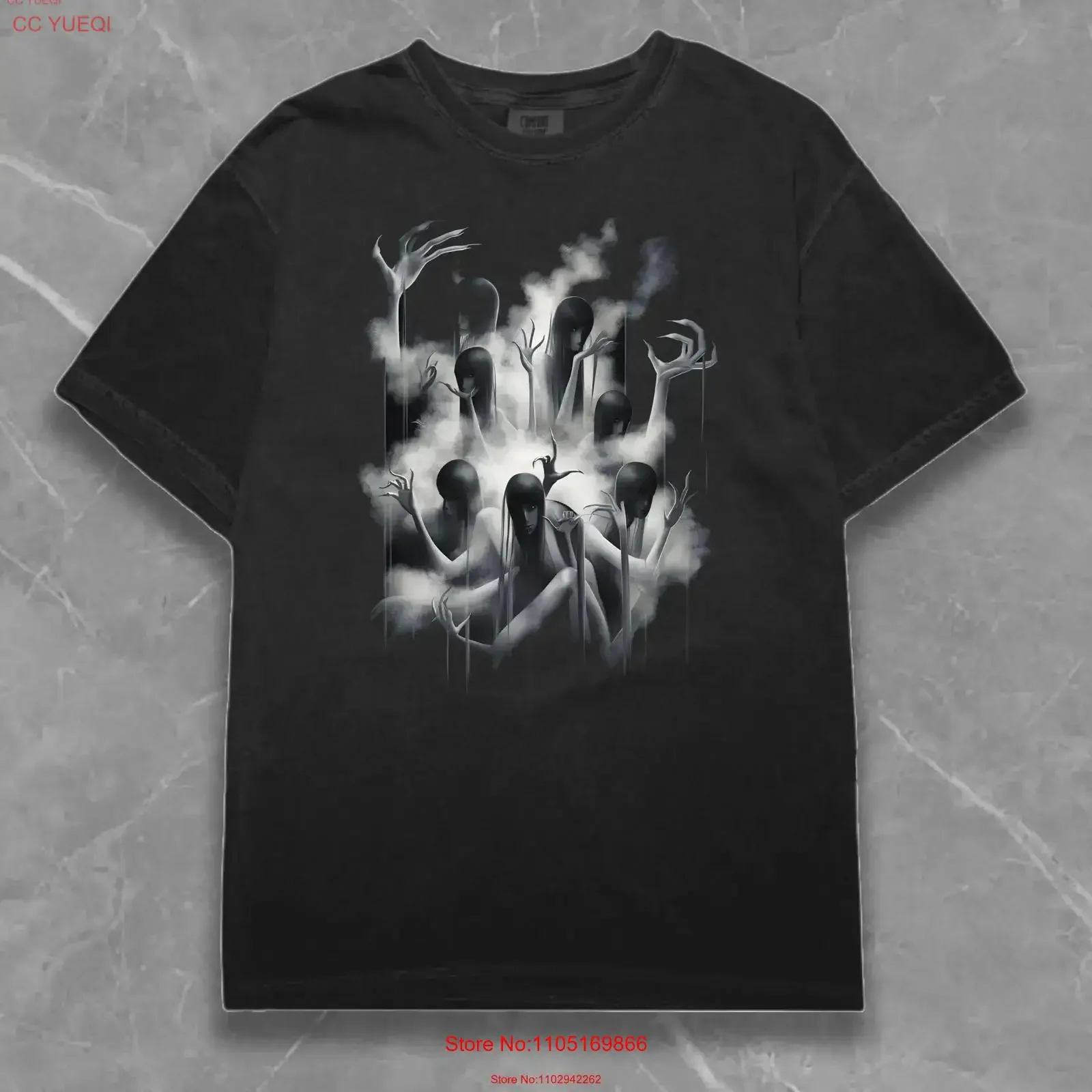 Horror Gothic Dark T Shirt Y2K Streetwear Fashion Vamp Retro Opium Unique Art Aesthetic Style Vintage Grunge vintage Washed