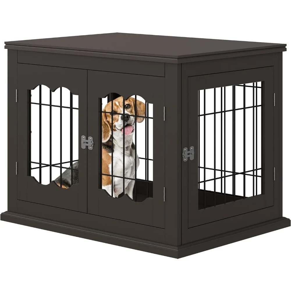 Furniture style dog cage with cushion, small and medium-sized dog cage, indoor aesthetic dog cage, chewy resistant metal strip