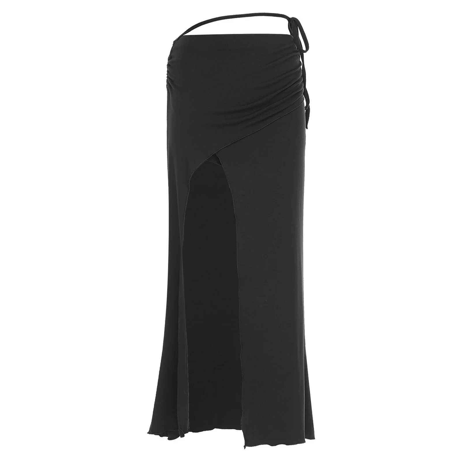 النساء الرقص الشرقي تنانير طويلة فئة الرقص أزياء مسرحية لينة الجانب الرباط وشق السراويل السلامة Ruched Bodycon التنانير