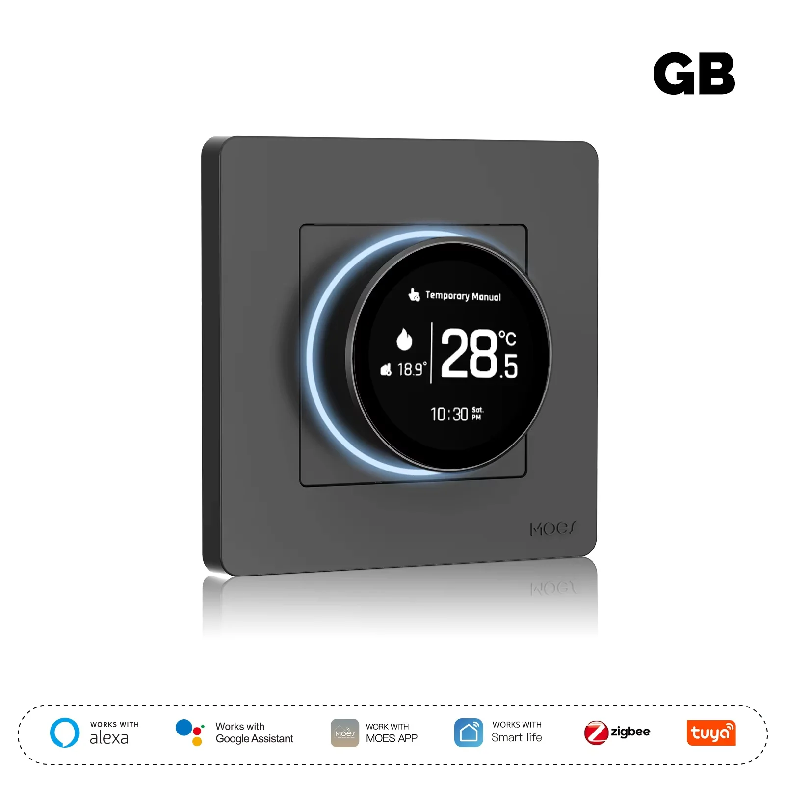 MOES Tuya ZigBee Slimme Knop Thermostaat Star Ring Serie Temperatuurregelaar Waterkoker Elektrische Verwarming Met Alexa Google