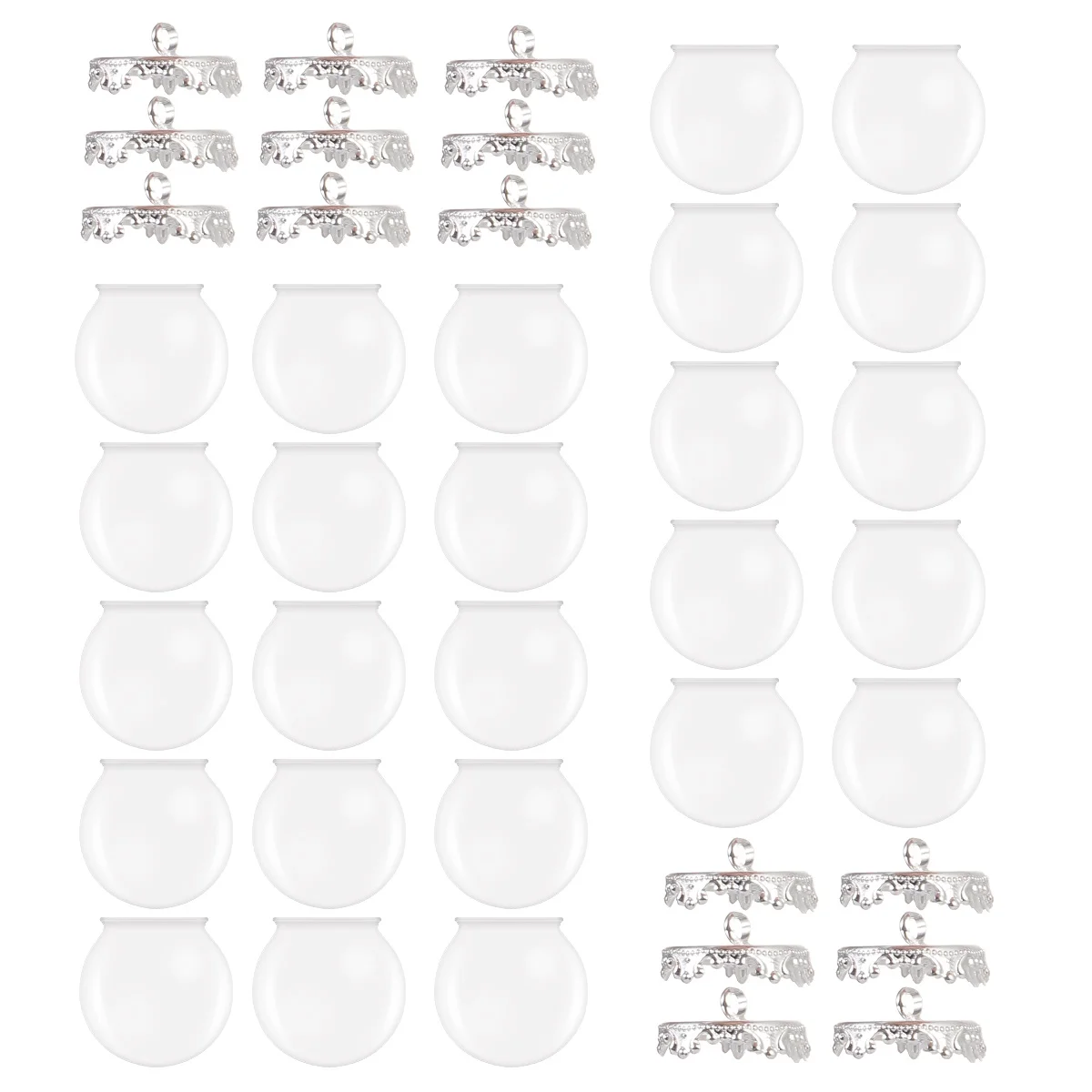 

30 шт. стеклянные шарики премиум-класса, пустые мини-прозрачные подвески для подвесок «сделай сам», изысканный дизайн, заполняемый кристаллом, сушеные цветы