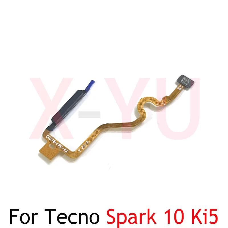 For Tecno Spark 10C 10 KI5k KI5q KI5 Home Button Fingerprint Sensor Return Power Flex Cable