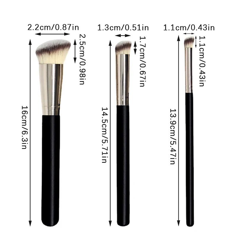 1 Stuks Zwarte Vrouwen Professionele Make-Up Borstels Concealer Poeder Blush Vloeibare Foundation Gezicht Make-Up Borstel Gereedschap