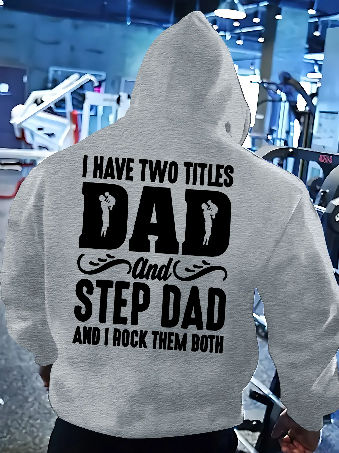 سترة بغطاء للرأس بنمط متعة "لأنا عنوانين: Dad and Stepfather" للرجال - بلوفر كاجوال أحمر مع Poc