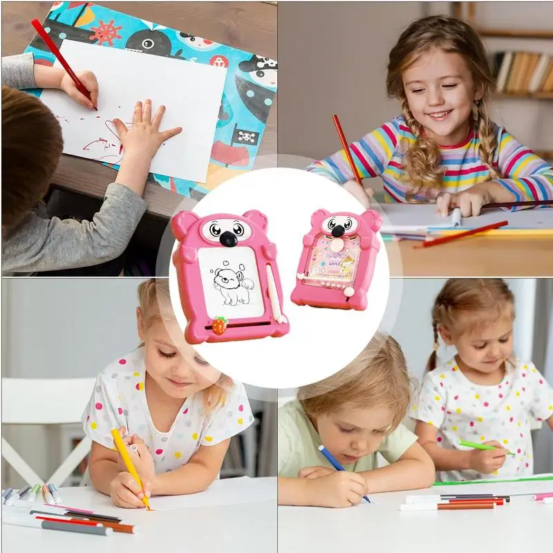 Kids Magnetic Drawing Board Portable Doodle Mat Double-Sided Gameplay Travel Toy Preschool Learning Activities Erasable Painting