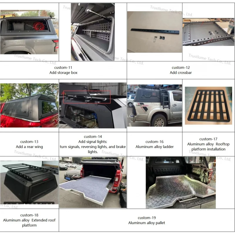 

Waterproof Rustproof Manganese Steel Hardtop Canopy Topper Pickup Truck Bed Cargo Storage Auto Exterior Accessories