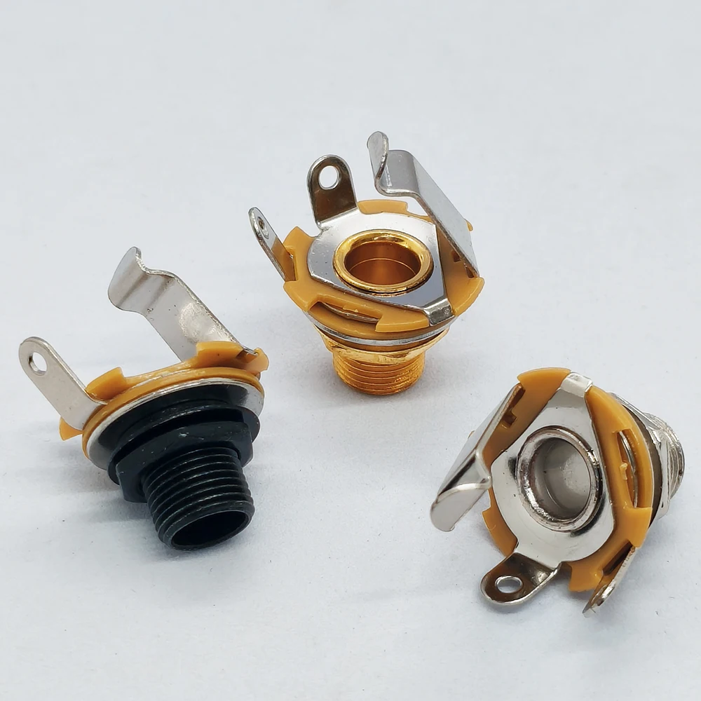 1 Stück 6,35mm 1/4 Zoll Audio-Klinkenstecker Musikinstrument-Zubehör Silber Schwarz Gold Mehrfarbig Optional – Detail 2