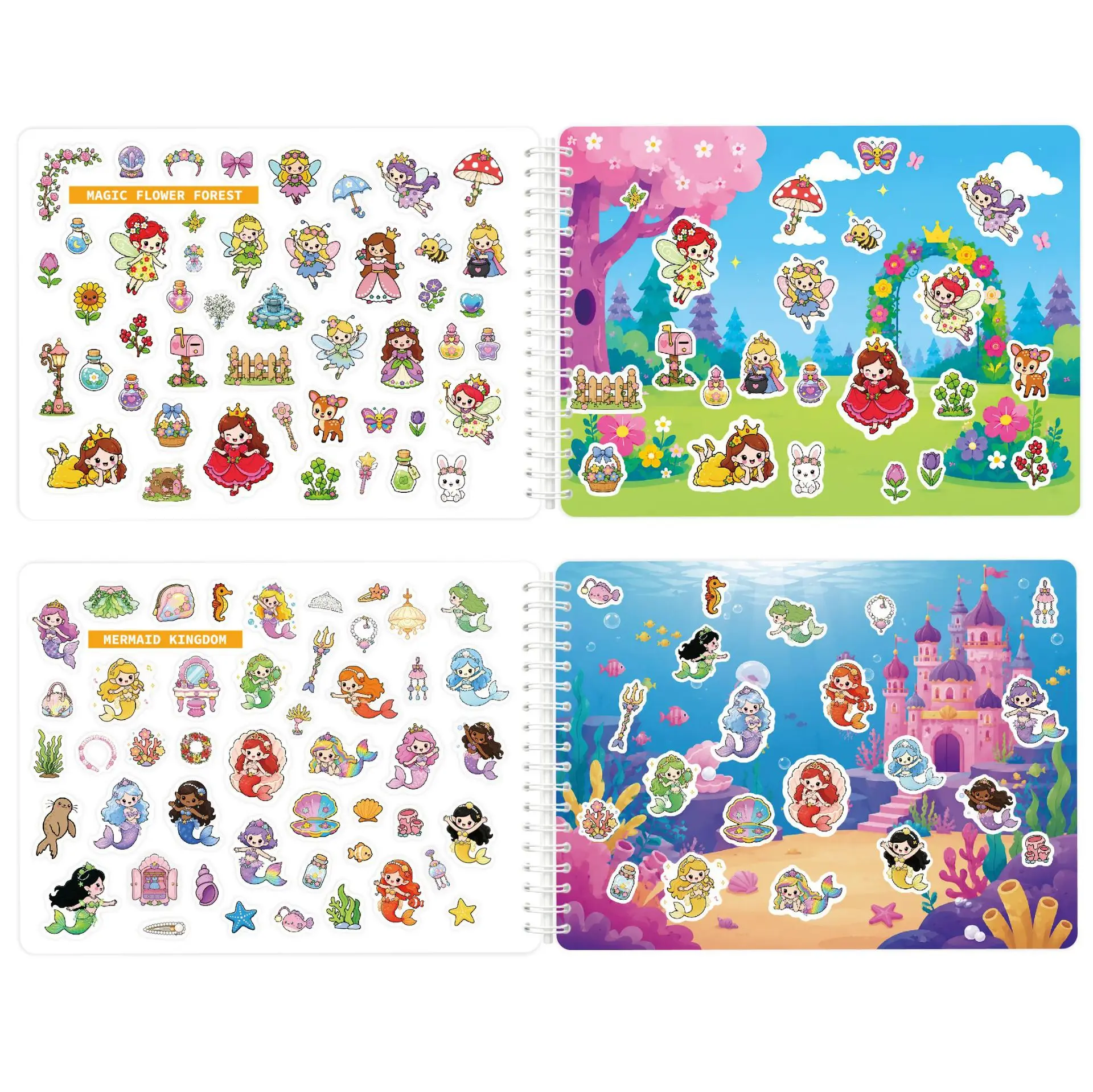 Christmas Gifts for Children Sticker Activity Book Reuseable Sticker Quiet Book 2in1 Coloring Book Creative Educational Toys