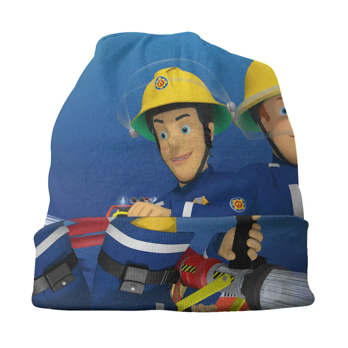 Fireman Sam Steele Educational Cartoon Rescue Men Women Beanies Cycling Ski Cap Double Layer Fabric Bonnet Hat