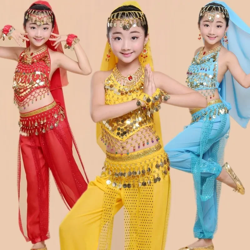 Kids Belly Dance Costumes Set Oriental Dance Girls Belly Dancing India Belly Dance Clothes Bellydance Child Kids Indian 6 Colors