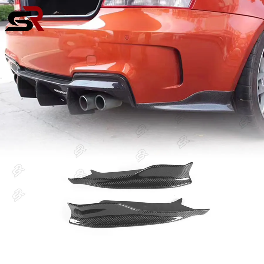 For BWM E82 1 Series 2011-2013 Carbon Fiber Rear Bumper Side Splitter Cover Lower Spoiler Fender Corner Lip Body Kit