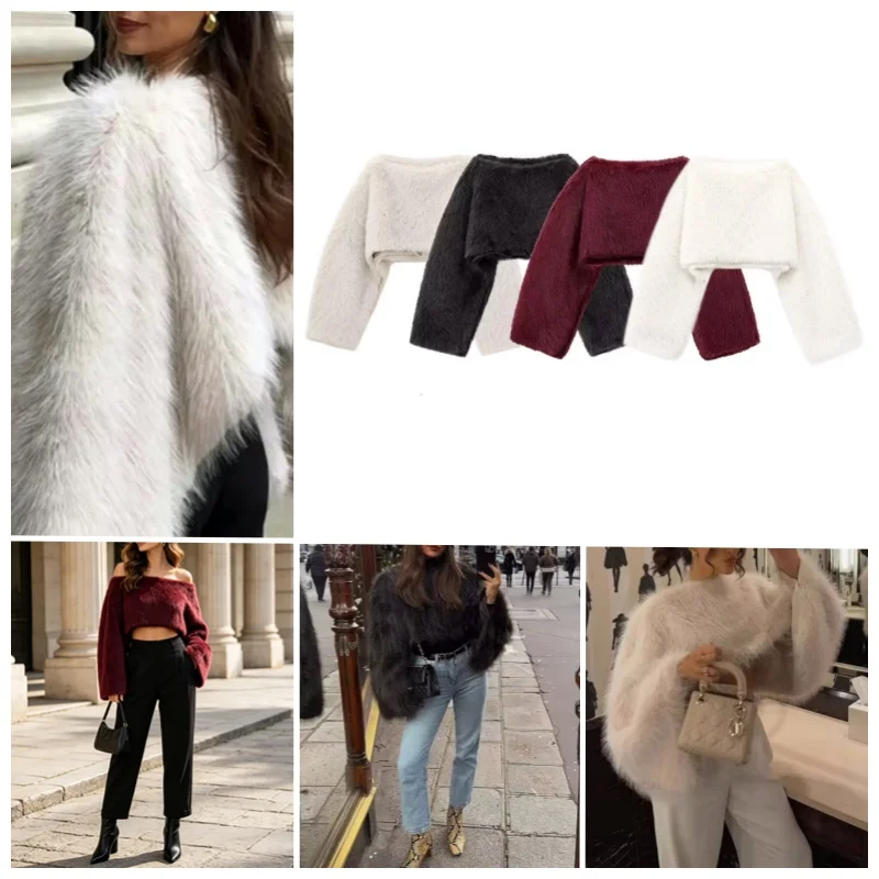 Guobioziy 2026 Women's New Faux Fur Effect Hoodie Fashionable and Versatile Elegant and Graceful Casual and Simple