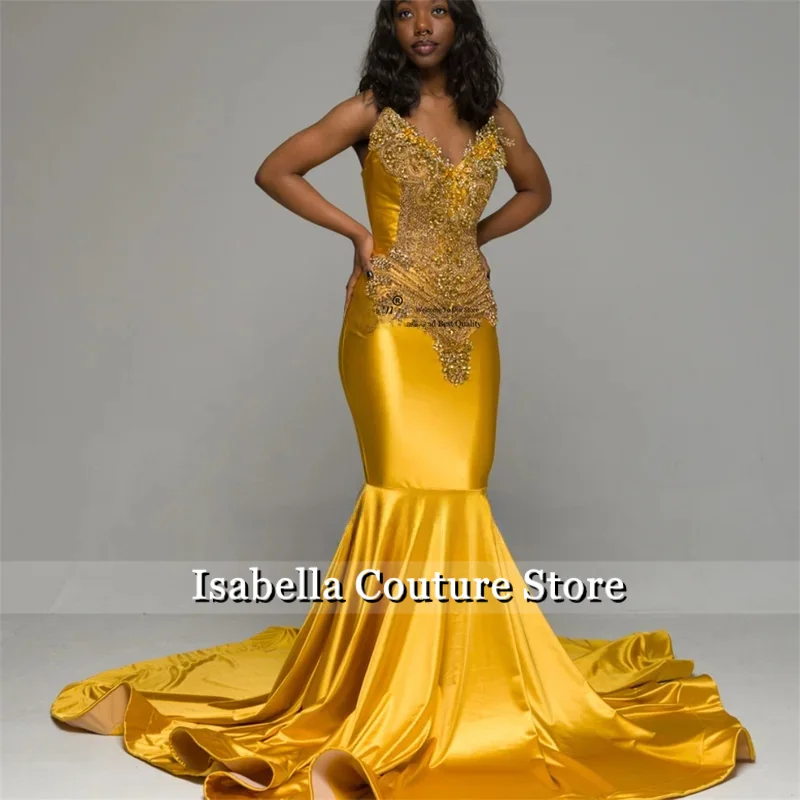 

Luxury Rhinestones Crystal Mermaid Prom Dresses Customized 3D Floars Evening Party Gown Long Court Train Aso Ebi robes de soirée