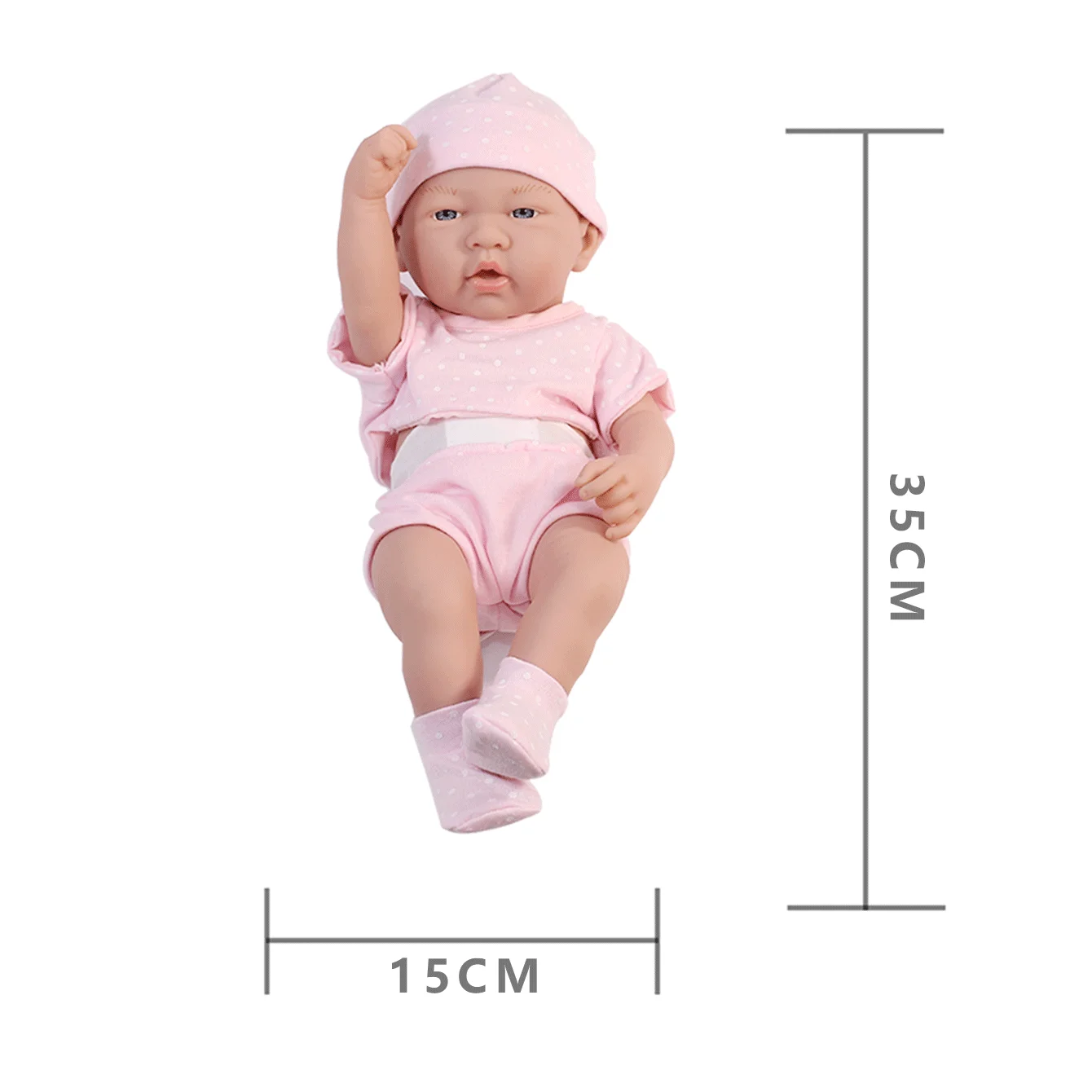 Bebe Reborn Doll 14 pollici Reborn Baby Kit bambola in vinile Sorriso in bianco Realistico bambola morbida Bambola rinata in bianco Giocattoli per