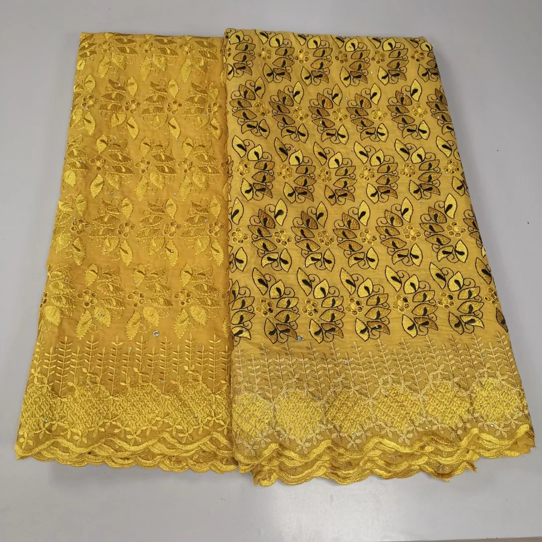 

2.5+2.5 Yards Swiss Voile Lace In Switzerland 2022 High Quality African Cotton Lace Fabric For Nigerian Wedding Dress PYC22147