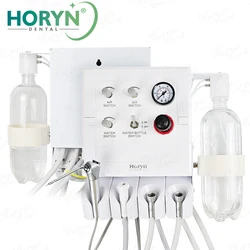 Dental Portable Turbine Unit with Weak Suction Dental Equipment Air Unit with 2 Handpiece Tubes 3 way syringe Teeth Whitening