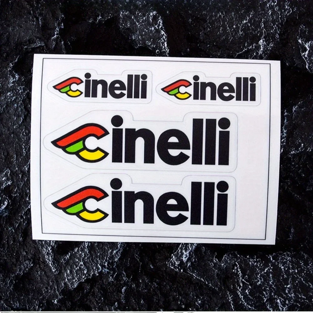 Juego de Pegatinas Multitamaño de la Marca Cinelli, Calcomanías Premium para Agregar un Estilo Profesional al Ciclismo, para Cuadros de Bicicleta y Visores de Casco
