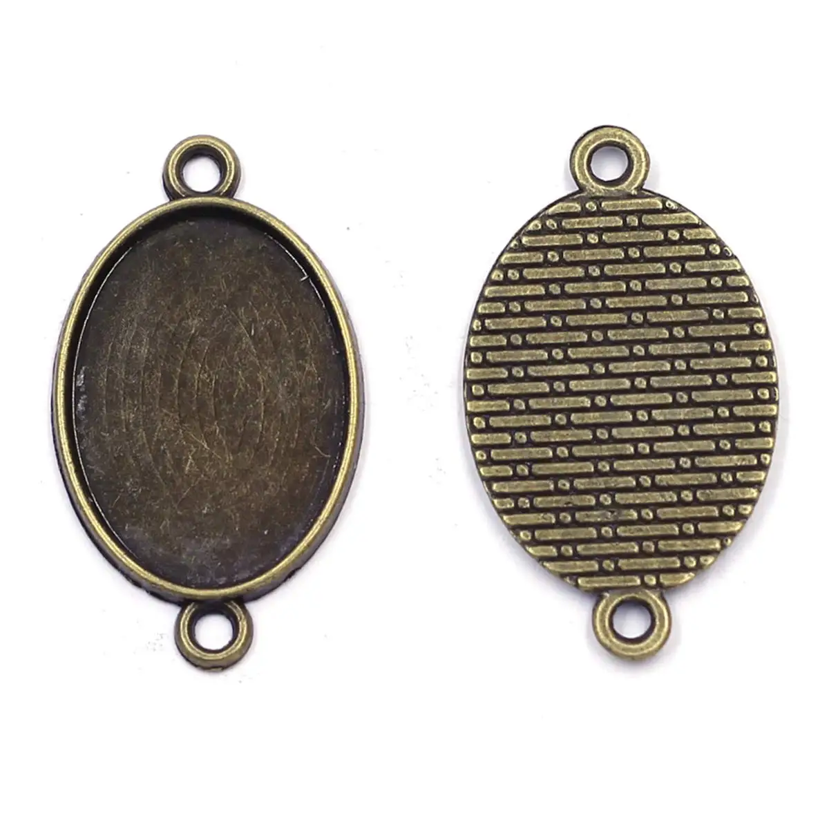 

10PCS Bronze Tone Oval Charm Pendants Base Setting Fit Cabochon 25x18mm Decoration DIY Handicrafts Jewelry Accessories