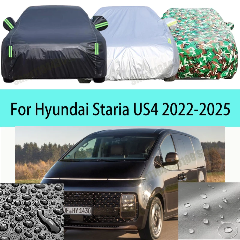 

For Hyundai Staria US4 2022-2025 Car Cover Waterproof UV Protection All Weather Dustproof Snow Rain Cover 190T Polyester
