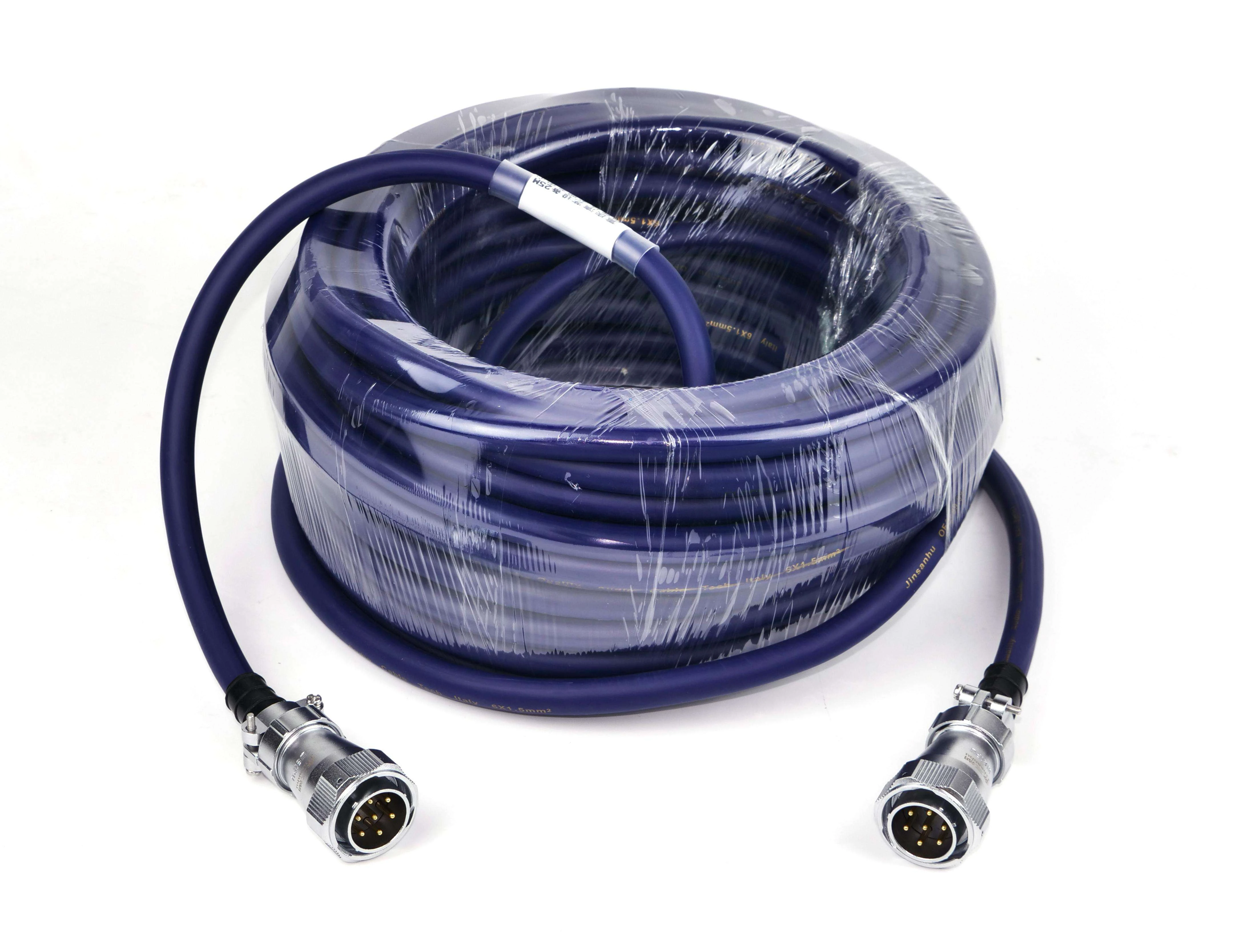 Super Soft Professional 6*2.5mm OFC Audio Cable 7-Pin Metal Blue Heavy-Duty Braided Jacket Stage Sound Cable For Speakers