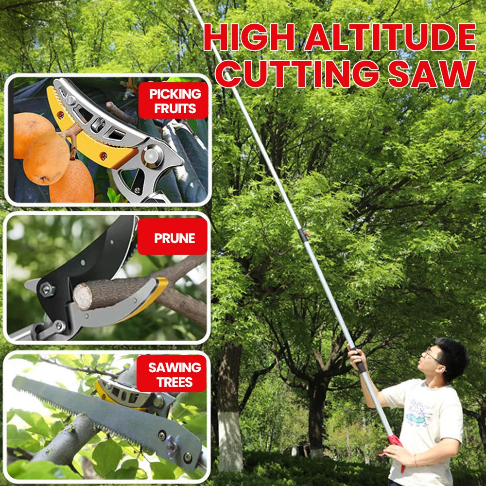 AIRAJ Pruning Shears 1-3M High Altitude Stainless Steel Telescopic Rods Specialized Scissors for Fruit Trees Apples