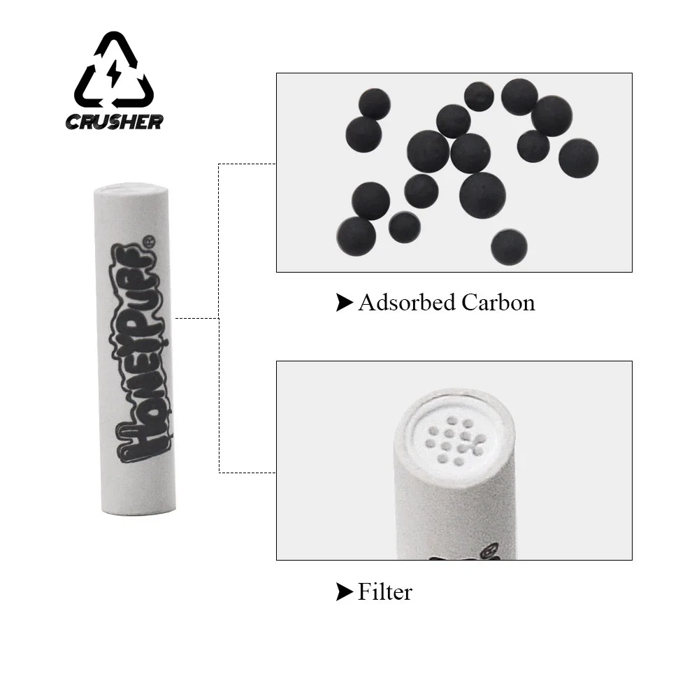 CRUSHER 150Pcs /Lot 6mm 7mm Active Charcoal Filter Dry Burning Tobacco Smoking Pipe Filters Tube for Universal Pipes Accessories