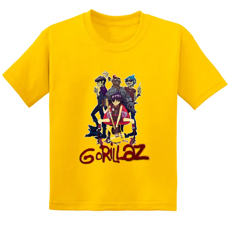 Hot Sale Gorillaz Rock Band ChakaKhan Noodle Print Fashion Kids T-shirt Baby Boys Girls Clothes Summer Children Cotton T shirt