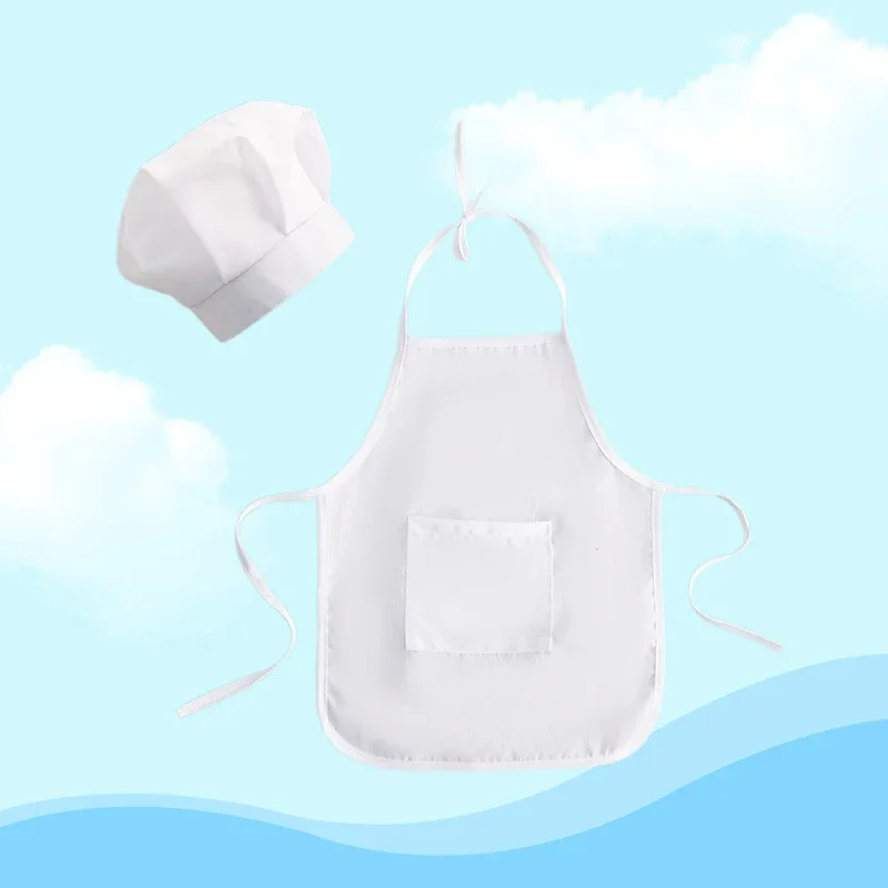 New Children's Photography Clothing, Chef Performance Clothing Apron for Baby Photography White Chef Hat Clothing Set