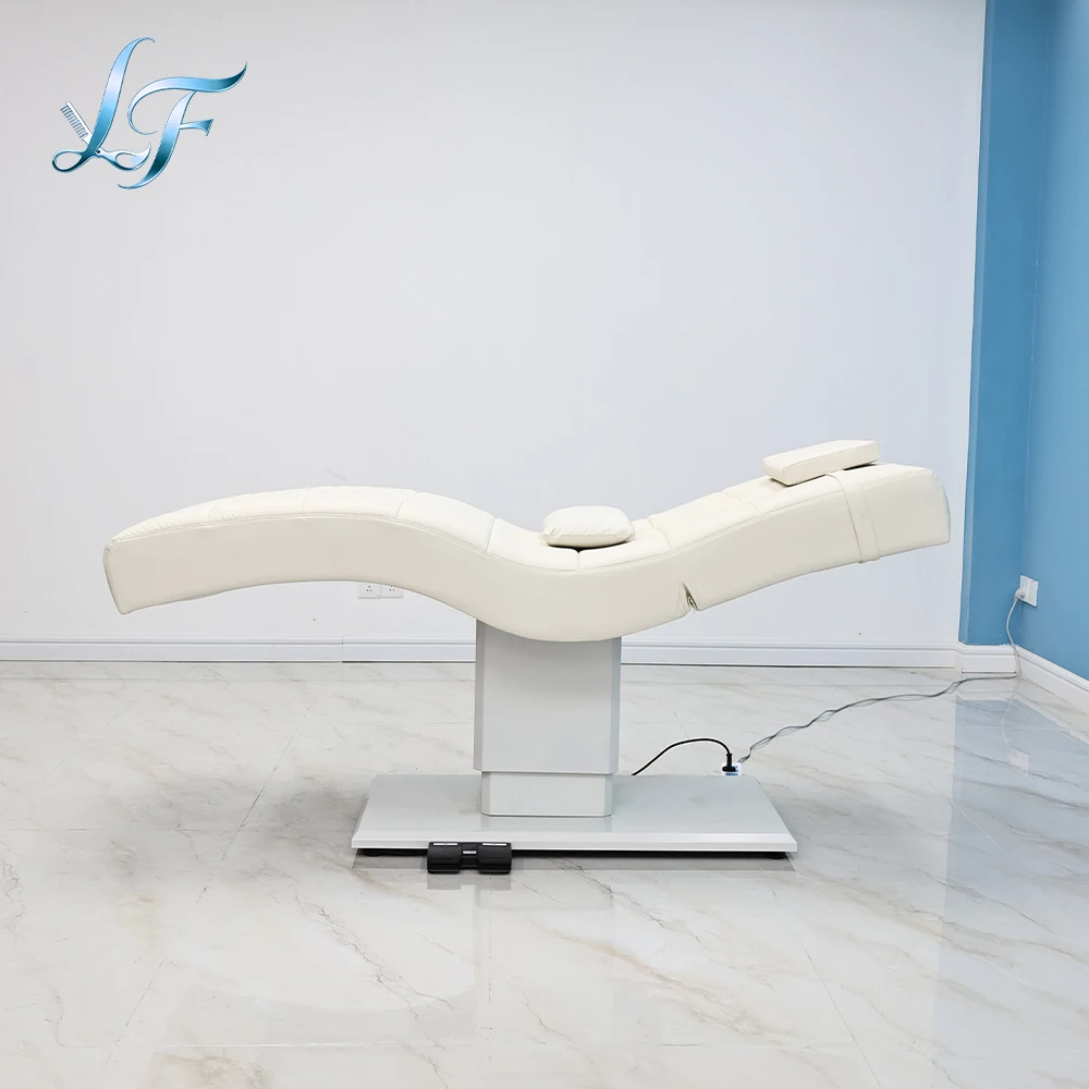 Luxury Foot Control Beauty Bed Massage Bed Ergonomic Backrest Adjust Spa Bed Custom Leather Color For Salon