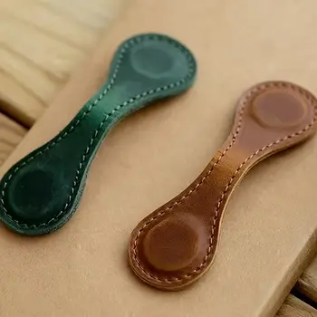 5個復古風格磁性皮革書籤,雙面磁性扣,磁性夾子,書頁分隔器,文具用品 10 最佳銷售 皮革書籤 - №2