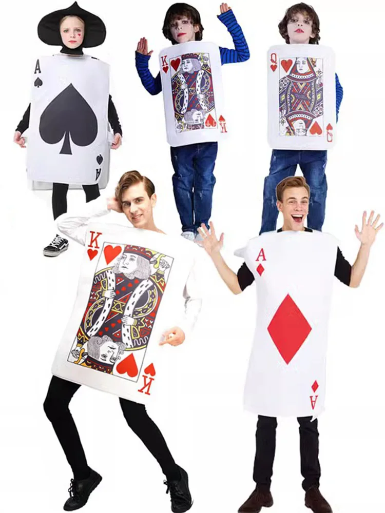 ハロウィン-クレイジーパーティー-ポーカー-ロールプレイング-コスチューム-レッドハート-k-ダイヤモンド-ブラックスペード-ステージパフォーマンス小道具-コスプレパフォーマンス服