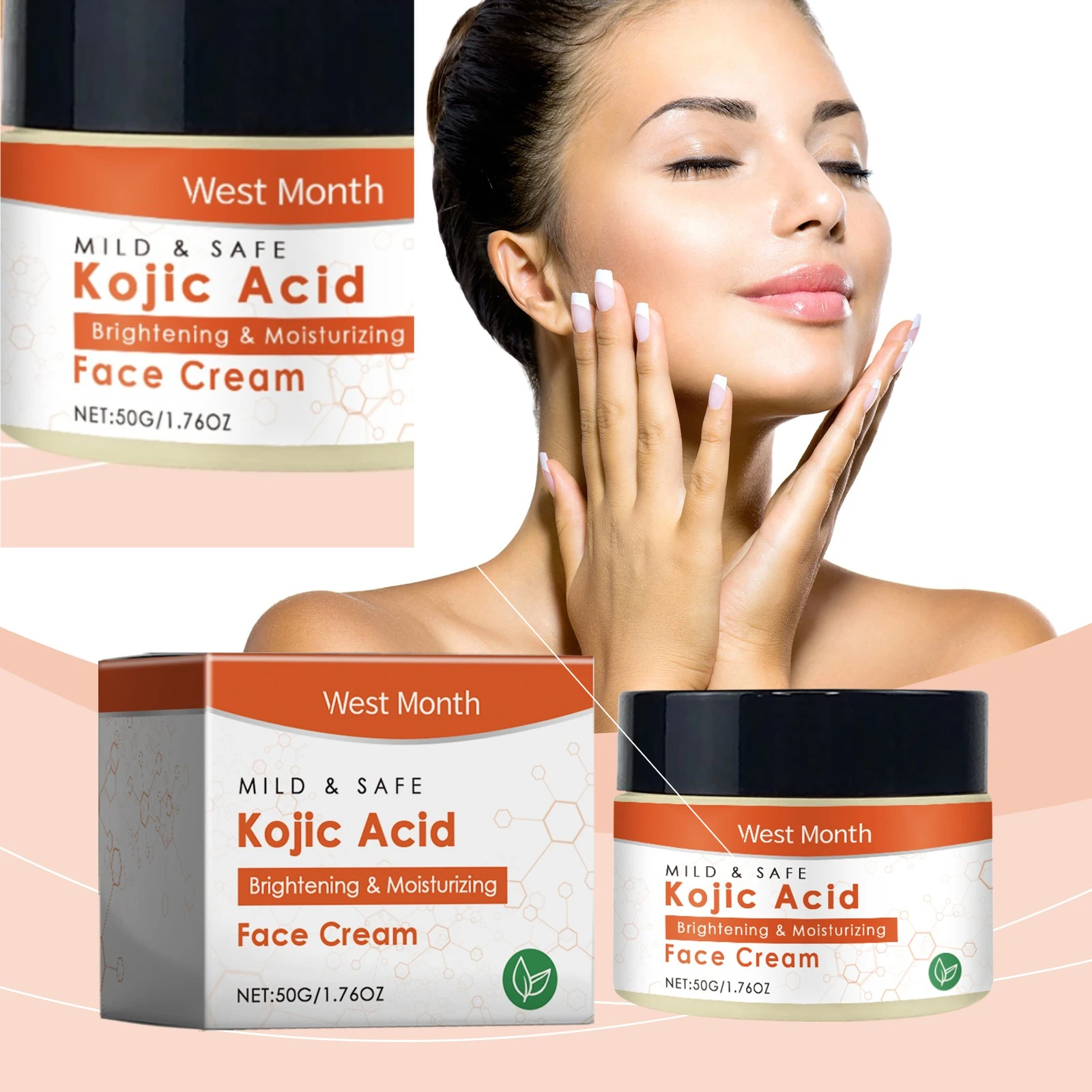 Kojic Acid brighten Moisturizing Cream, Gentle Care, Bright and Soft Moisturizing Facial Skin Care Cream