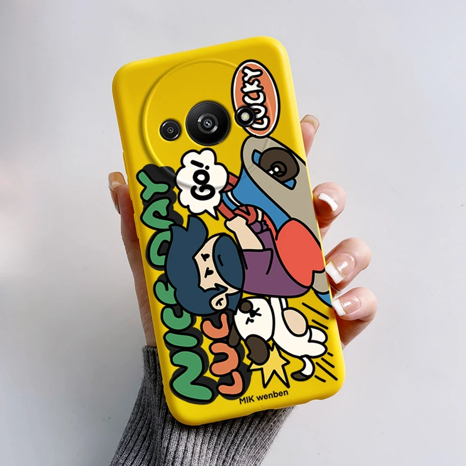 For Xiaomi Redmi A3 4G Cute Cartoon Shockproof Coque Covers  For Xiaomi Redmi A3 4G Beautiful Phone Shell Candy Color Phone Case