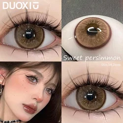 DUOXIU Colored Contact Lenses for Eyes with Degree Natural Brown Pupils Fashion Lens Green Eyes Contacts Lenses Yearly 2pcs/pair