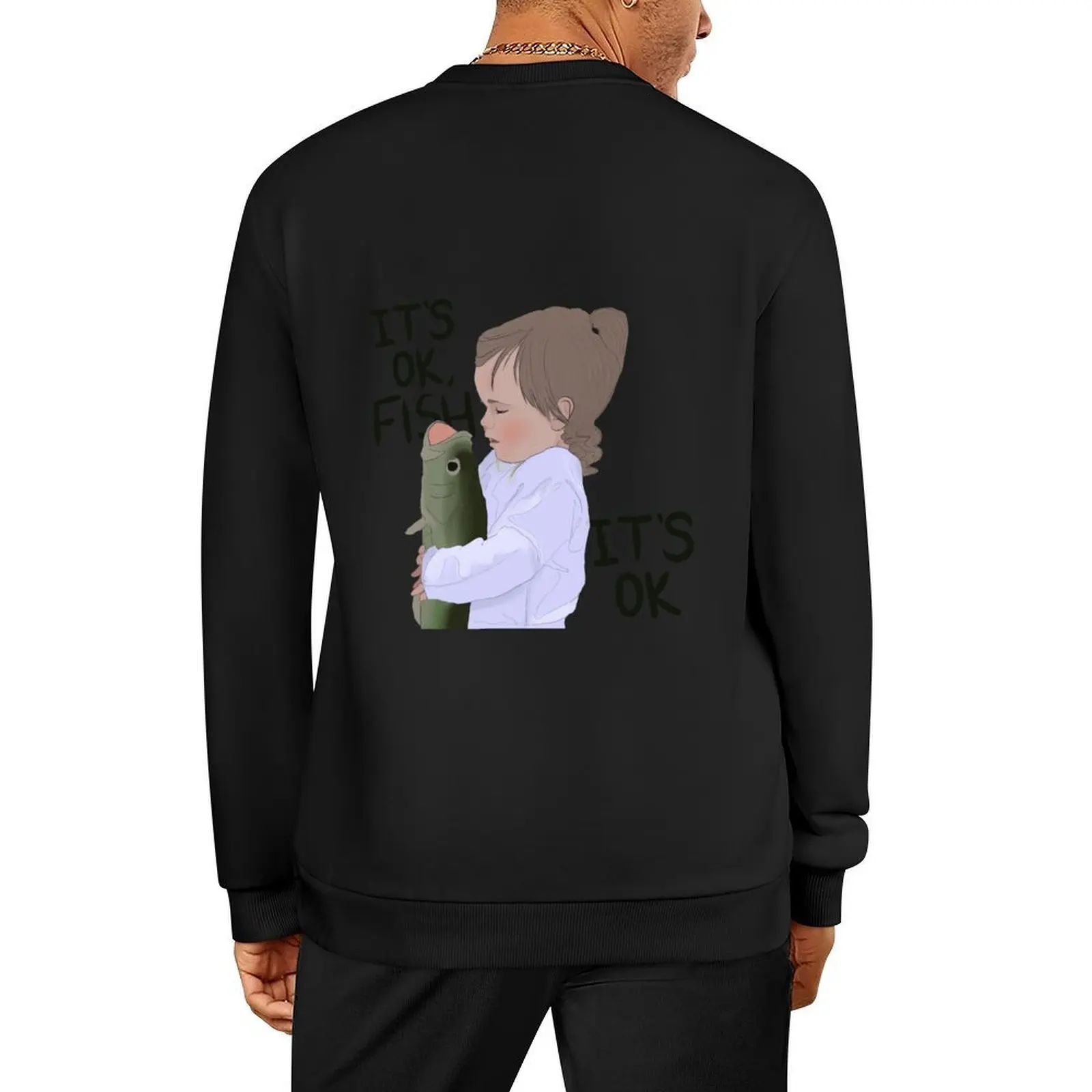 

It’s ok fish Pullover korean style clothes men's autumn clothes men's coat men's sweat-shirt hooded sweatshirt for men