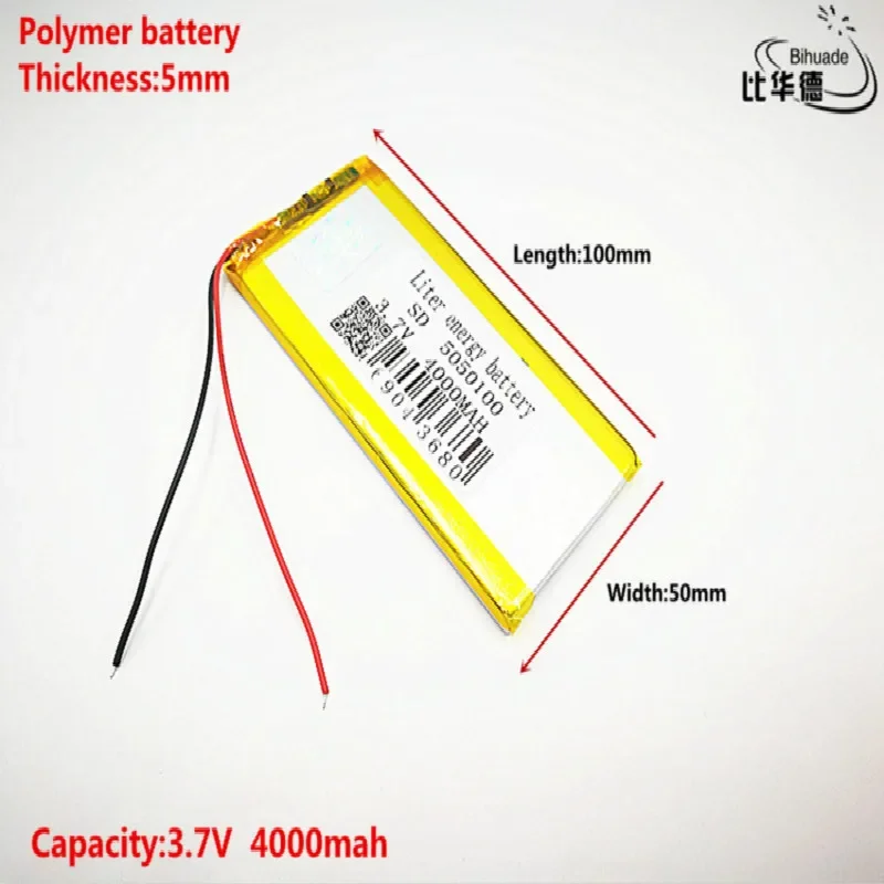 Good Qulity 3.7V,4000mAH,5050100 Polymer lithium ion / Li-ion battery for TOY,POWER BANK,GPS,mp3,mp4