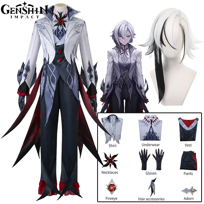 

Arlecchino Genshin Cosplay Costume Wig Game Genshin Impact The Knave Arlecchino Cosplay Uniform Halloween Costumes for Women