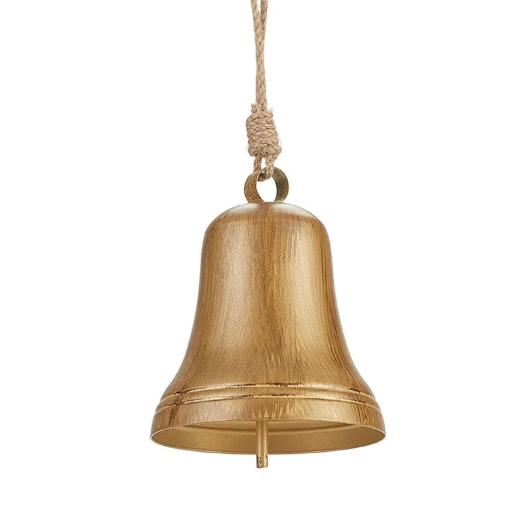Campanas colgantes de Metal hechas a mano, campana de cuerda colgante resistente a la corrosión, campanas de viento, colgante decorativo de campana navideña de estilo Vintage