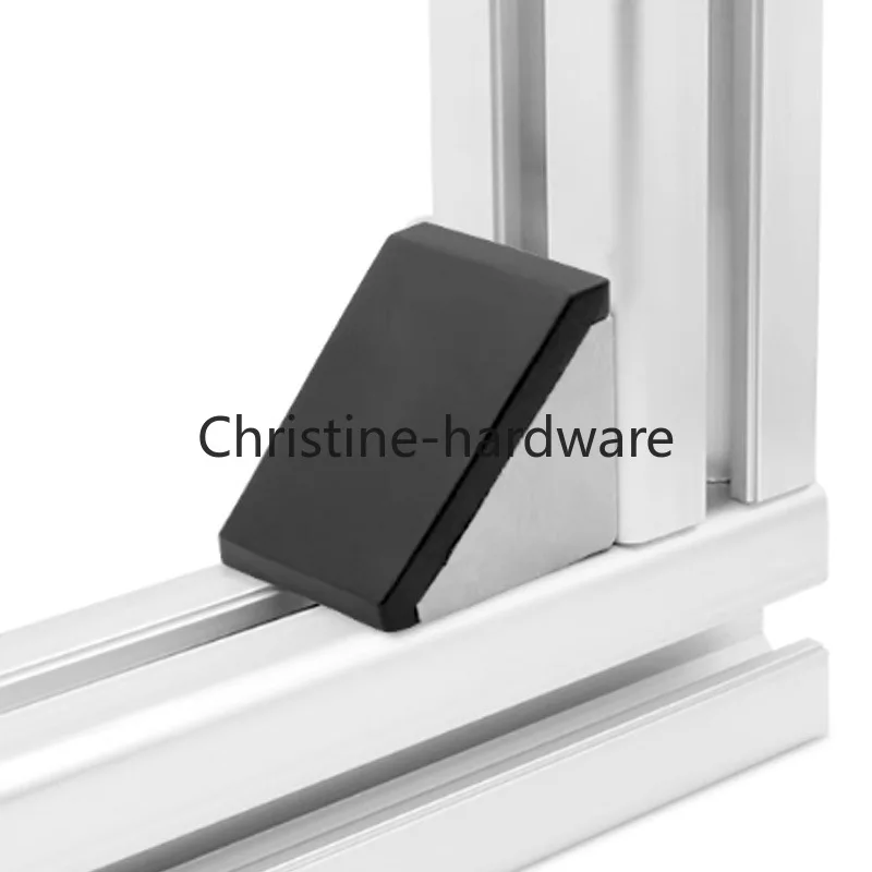 10pcs 2020 3030 4040 Corner Bracket Fitting Black Angle Aluminum Connector with Cap for Industrial Aluminum Profile view 2
