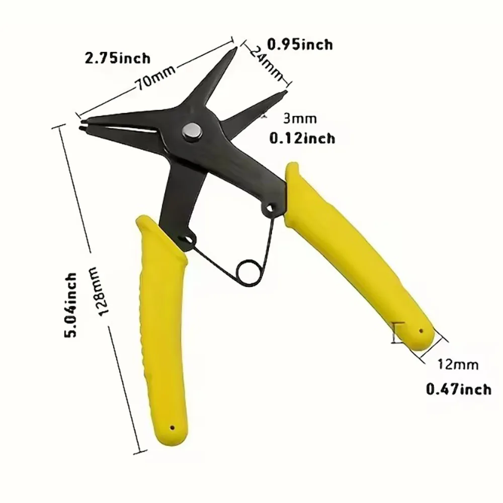 أجهزة Alicates con resorte interno y externno anillos a pressure de doble prop senso herramientas de montaje y desmontaje 2 en 1 #5